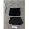 Image 2 : 2 Black Vintage Purses - Beaded w/ Strap (Made in Japan) & Velvet w/ Chain Strap (Made in Italy)