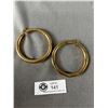 Image 1 : Huge Pair Of Gold Plated Hoop Earrings