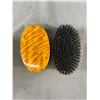 Image 2 : Very Good Pair Of 1920's Gents Clothes Brushes (Maplewood) In Leather Case