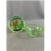 Image 3 : Vintage Collectibles - Blown Glass Horse Scene - Japan, 'Pinky' - England, Glass Plate, Green Glass 