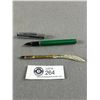 Image 2 : 2 Vintage Fountain Pens Sheaffer & Regak 14kt god Plate Spokane Souvenir