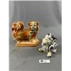 Image 1 : Very Nice Staffordshire Porcelain Pekingese Dog Figure Plus Antique Ceramic Dragon Opium Pot 5" Chin