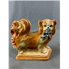 Image 2 : Very Nice Staffordshire Porcelain Pekingese Dog Figure Plus Antique Ceramic Dragon Opium Pot 5" Chin