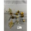 Image 1 : Lot of Vintage Brass Items Plus Brass and Crystal Door Knobs
