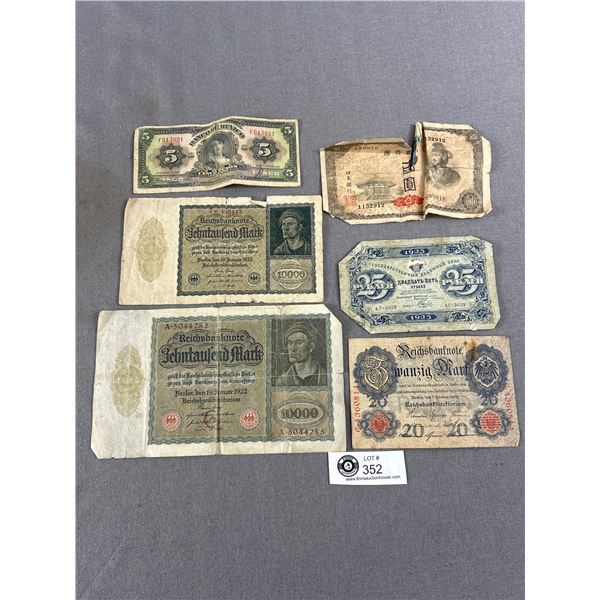 Lot of Vintage World Paper Money. Germany, Japan