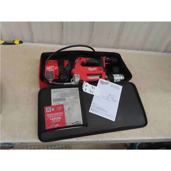 Milwaukee M12 18 Volt Cordless Grease Gun with Charger, Battery & Case