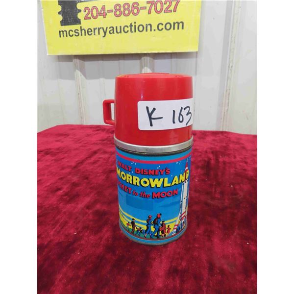 Walt Disney Tomorrow Land Rocket to the Moon Thermos with Mocked Label 