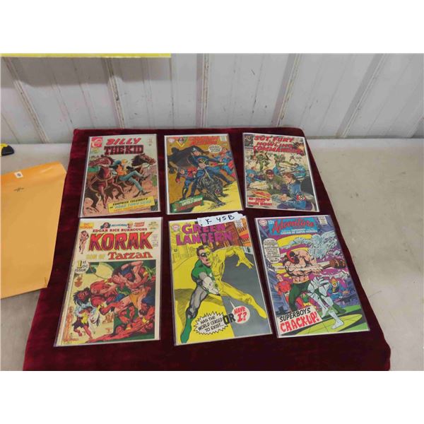 (6) Comics DC, Marvel, Charlton : Billy The Kid #68 12 Cents, Tarzan #1 25 Cents,
