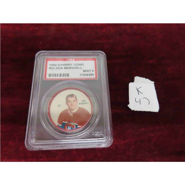 1960 Shirriff Coins #23 Don Marshall PSA 9