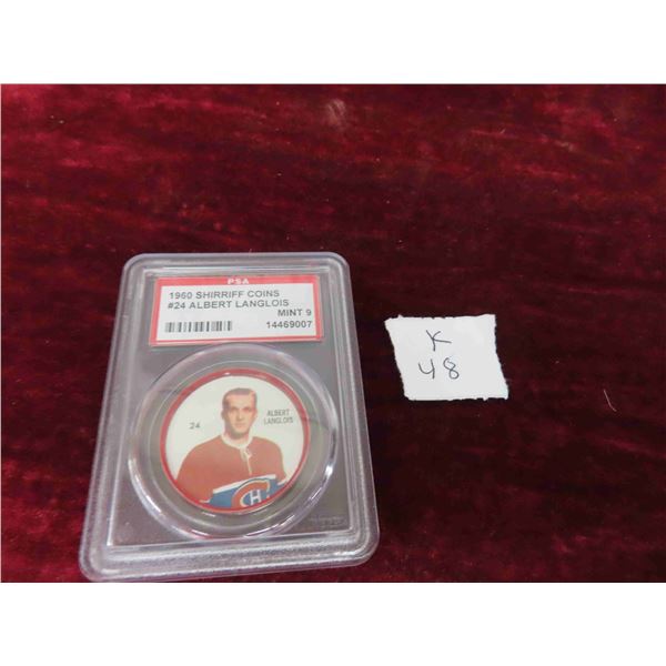1960 Shirriff Coins #24 Albert Langlois PSA 9