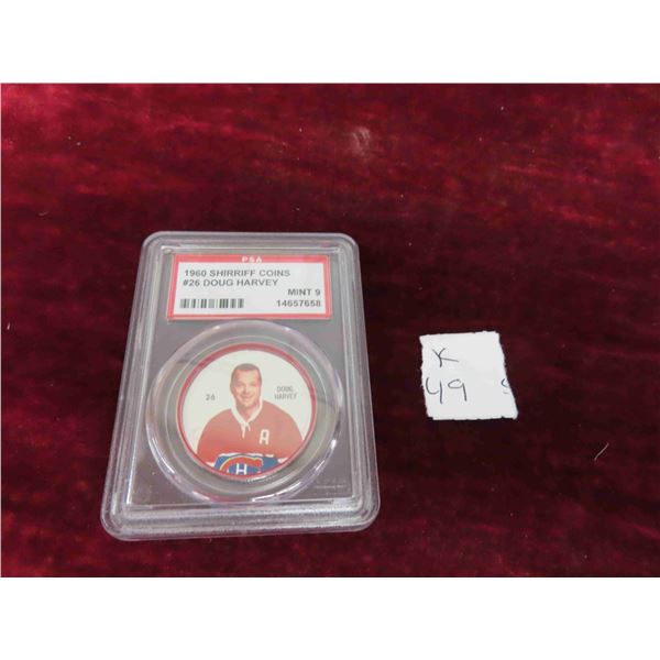 1960 Shirriff Coins #26 Doug Harvey PSA 9 