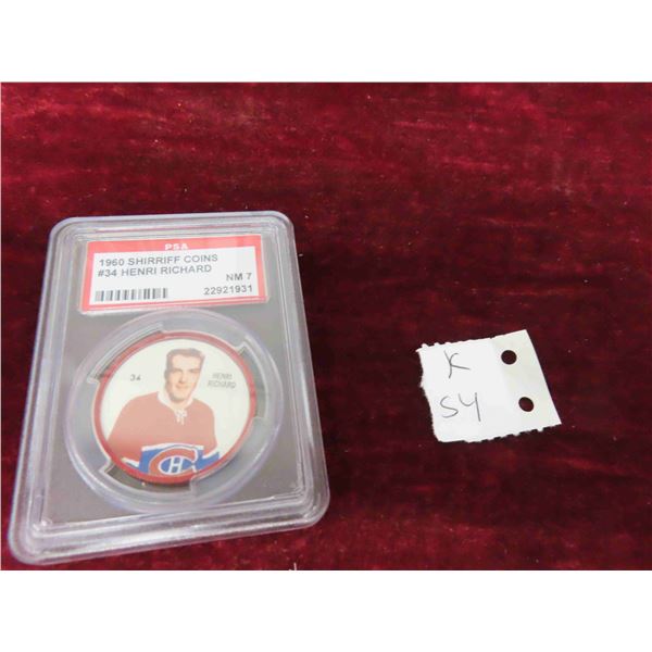 1960 Shirriff Coins #34 Henri Richard PSA 7