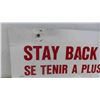 Image 3 : Stay Back 15 Meters' Metal Sign 36'' x 12'' 