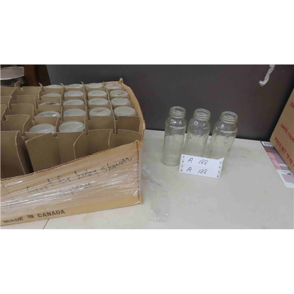 21 Vintage Curity Glass Baby Bottles