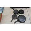 Image 2 : 4 Cast Iron Fry Pans 6'' + 9''