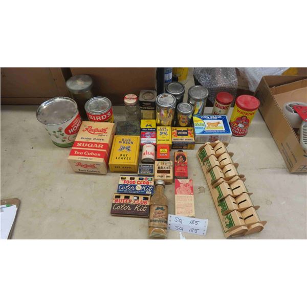Vintage Cooking Items : Calumet Baking Powder, Rawleighs Mustard, Nutty 