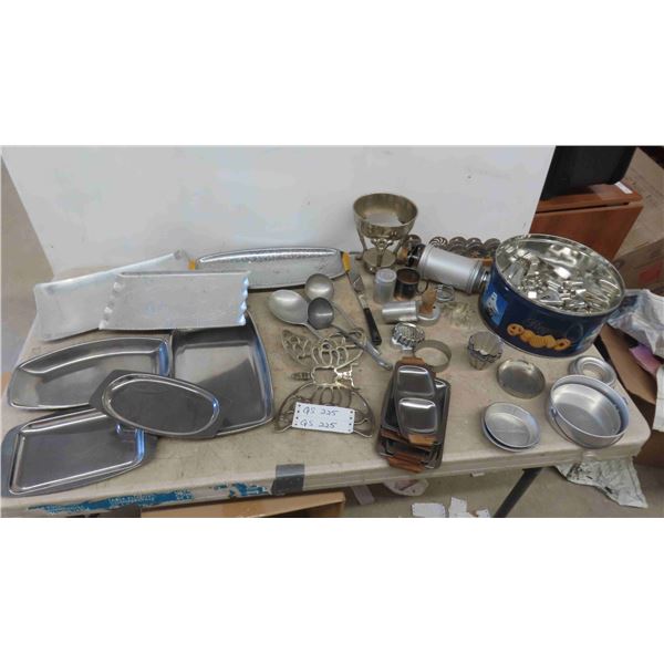 Vintage Cookie Cutters, Tart Tins, Stainless Serving Trays & More 
