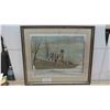 Image 1 : Framed Picture by Hand 32'' x 27'' 