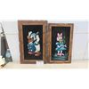 Image 1 : 2 Velvet Paintings Featuring Donald and Daisy Duck - Larger Measures 