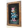 Image 2 : 2 Velvet Paintings Featuring Donald and Daisy Duck - Larger Measures 