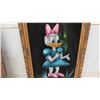 Image 3 : 2 Velvet Paintings Featuring Donald and Daisy Duck - Larger Measures 