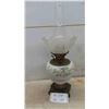 Image 1 : Hand Painted Milk Glass Oil Lamp 20 1/2'' T Missing Cap and Burner 