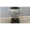 Image 3 : Hand Painted Milk Glass Oil Lamp 20 1/2'' T Missing Cap and Burner 