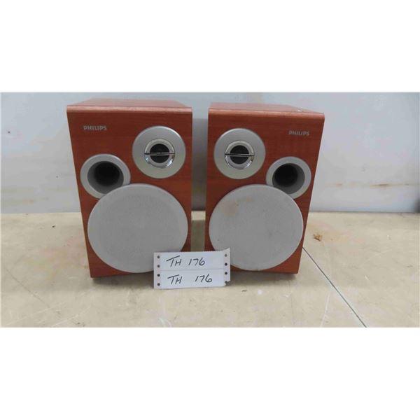 2 Philips Book Case Speakers 