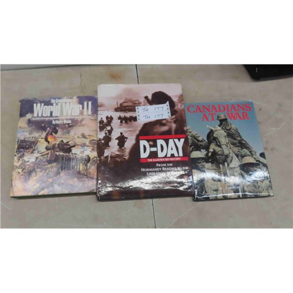 3 Hard Cover History Coffee Table Books : Great Battles of WW2 , D Day ,