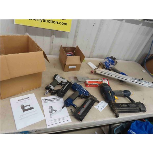 4 Air Nailers : 3 1/2'' Framing , 2 1/2'' Finishing , 2'' Brad , Pin Nailer , Plus 