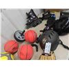 Image 6 : Bag of Various Sports Equipment: Balls, Helmet, Roller Blades, Pylon