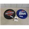 Image 1 : Harley Davidson Metal Sign and Collectible , Labatt Blue Metal Sign 16'' 