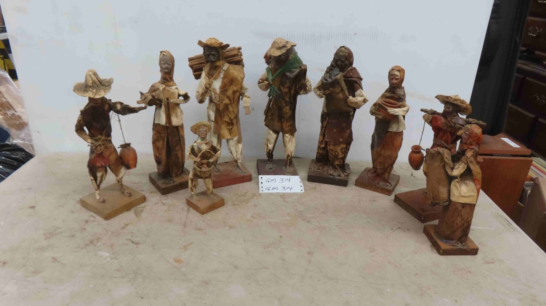 9 Mexican Paper Mache Figures Tallest Is 14 9 mexican paper mache figures tallest is 14