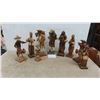 Image 1 : 9 Mexican Paper Mache Figures - Tallest is 14'' 