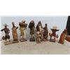 Image 2 : 9 Mexican Paper Mache Figures - Tallest is 14'' 