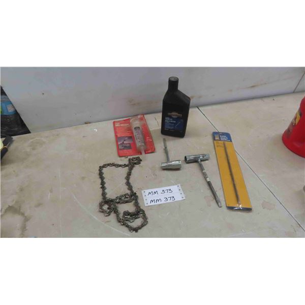 16'' Chainsaw Blade, File, Spark Plug Tool, 2 Cycle Engine Oil Approx. 250