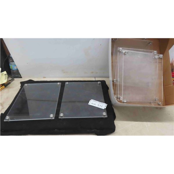 10 Plexiglass Wall Mount Frames with Stainless Steel Mounting Brackets