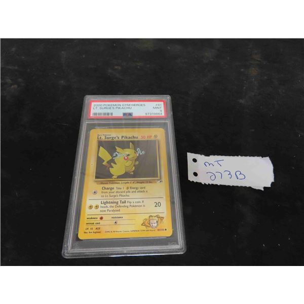 2000 Pokemon Gym Heroes LT Surge's Pikachu #81 PSA 9
