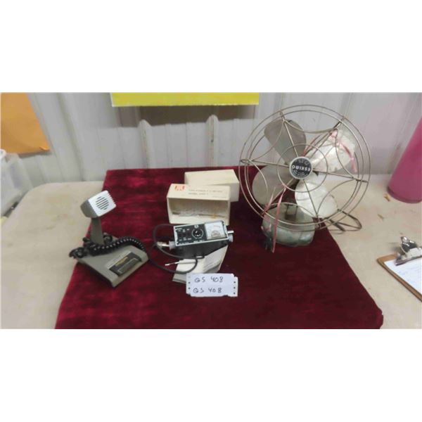 Vintage Eskimo Fan, Citizen Base Station Microphone, Jil