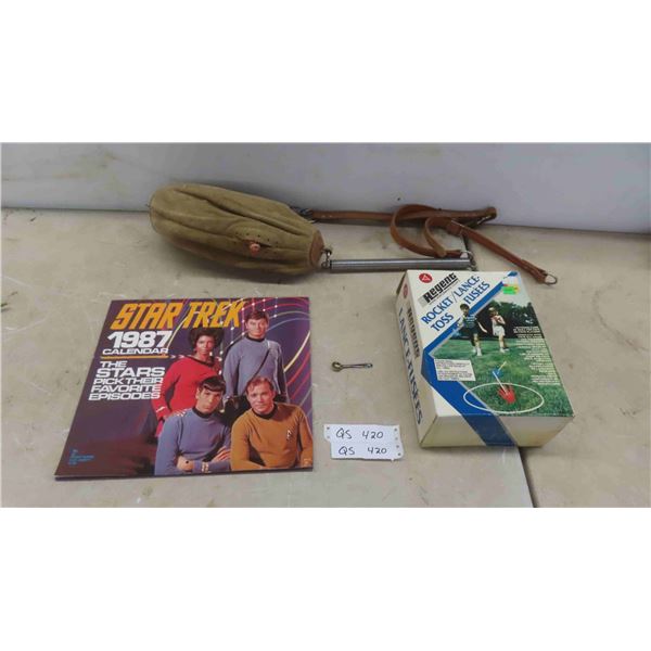 Star Trek 1987 Wall Calender, Rocket Toss Game, Vintage