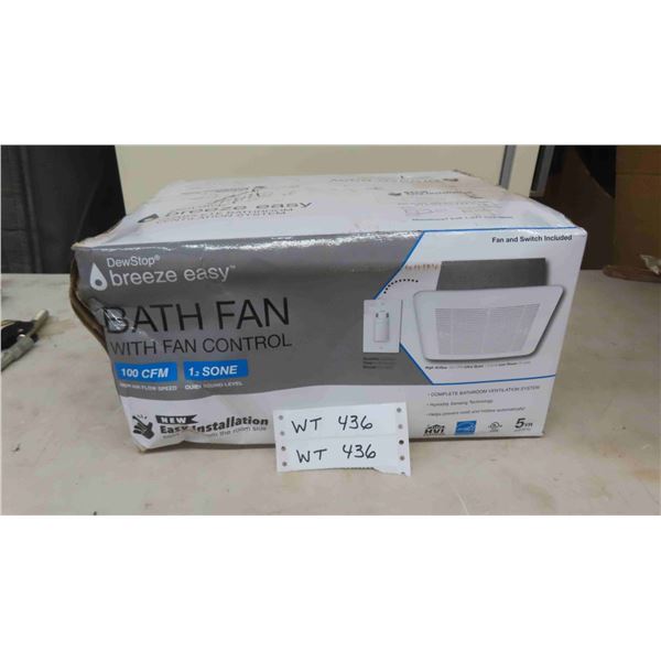 New Old Stock Bath Fan with Fan Control 100CFM 