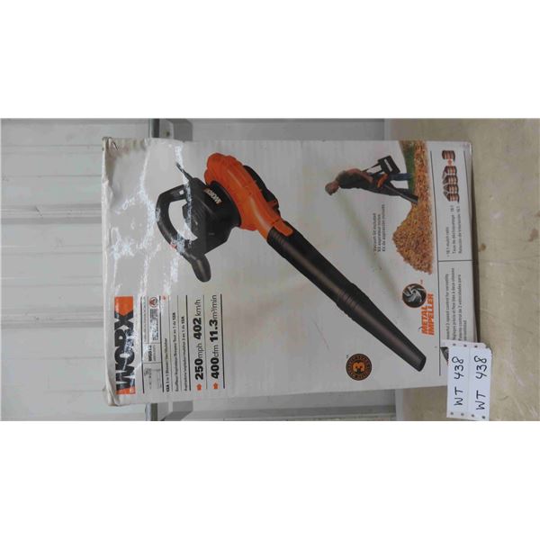 New Electric Worx 12 Amp 3 in 1 Blower/Vac/Mulcher 