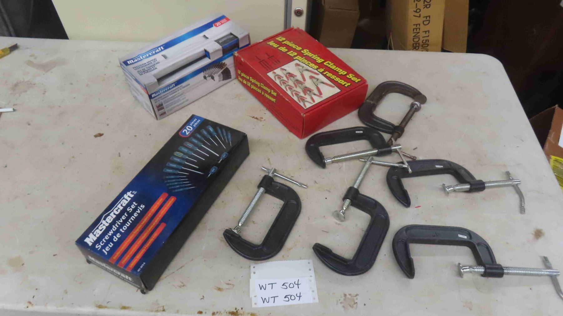 Mastercraft Spring Clamp 6 C Clamps , 12 Spring Clamps , New Mastercraft Screwdrivers