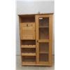 Image 1 : Pine Style Kitchen Pantry with Wine Shelves, Glass Door & 