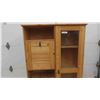 Image 7 : Pine Style Kitchen Pantry with Wine Shelves, Glass Door & 