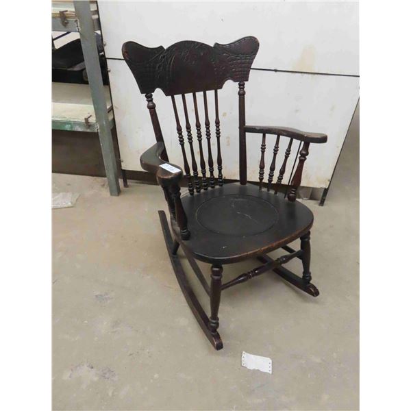 Vintage Press Back Rocking Chair 