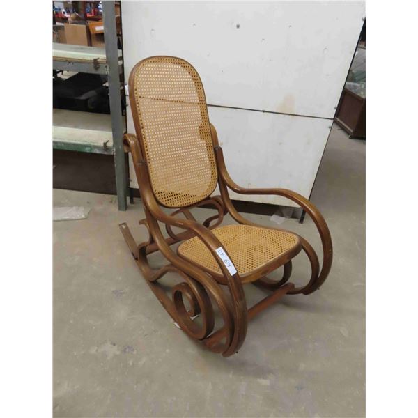 Bent Wood and Cane Rocking Chair 