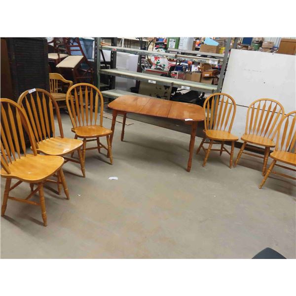 Maple Table 30'' x 49'' x 36'' & 6 Chairs 
