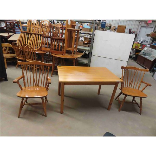 Table 29'' x 47'' x 31 1/2'' with 2 Arm/Captian Chairs 