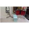 Image 1 : Wrought Iron Plant Stand , Cocktails on the Go Case, Vintage Ice 